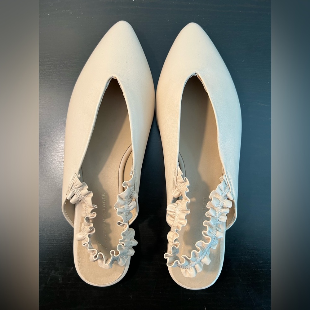 Anthropologie Jemma Ruffled Slingback Flats - never worn!